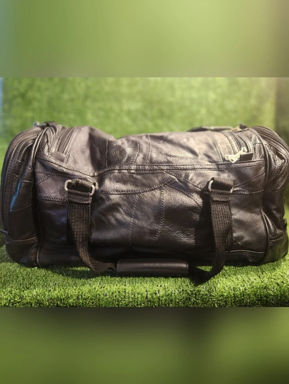 Bon Jovi Black Leather Travel Duffel Bag
